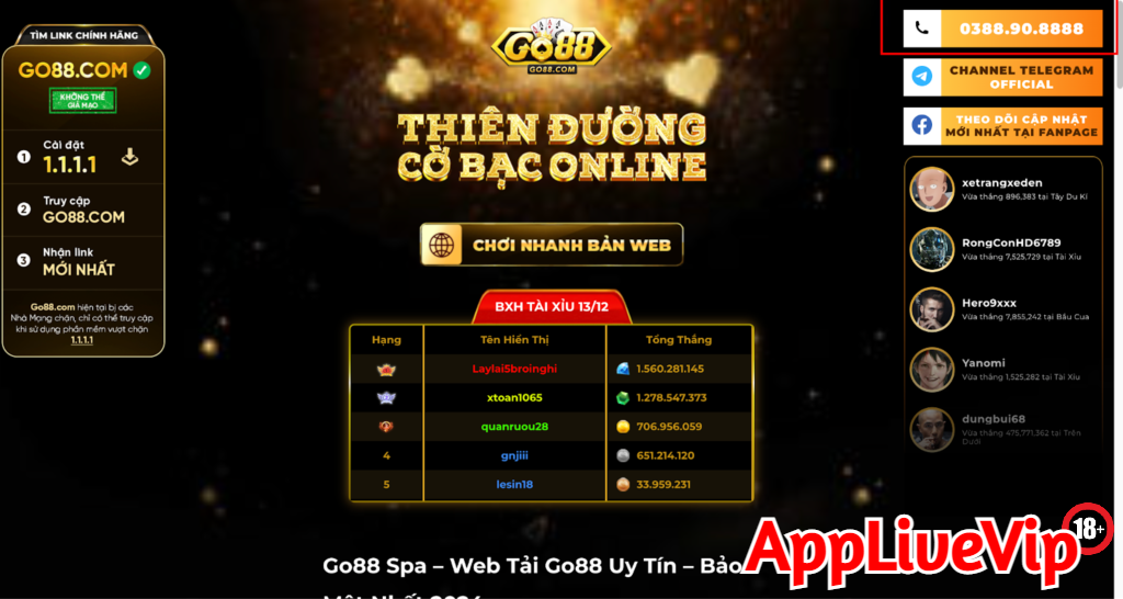 Gọi vào số hotline tại website Go88 Top để được hỗ trợ nhanh nhất